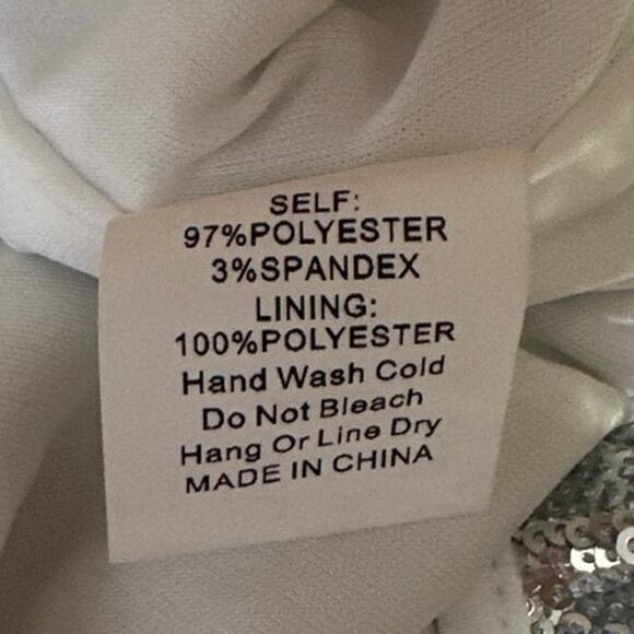 Windsor Gray Silver Sequin Sleeveless Plunging Cami Tank Mini Bodycon Dress OS - Picture 5 of 5